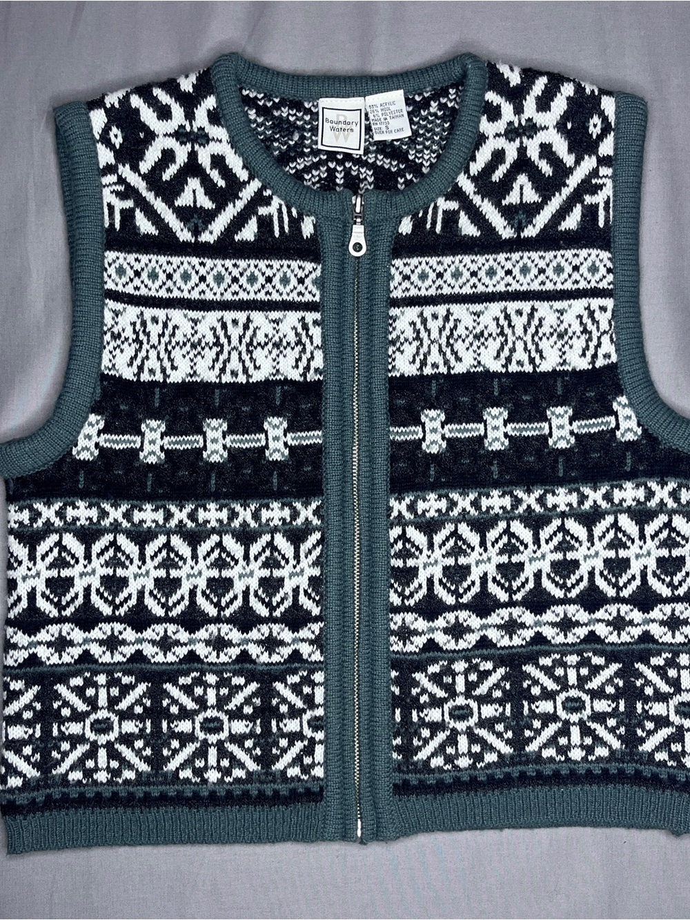 vintage boundary waters full-zip knit sweater vest Size Small